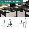 imageYITAHOME L Shaped Desk with Lift Top 65quot Adjustable Standing Desk with File Drawer Corner Computer Desks with Storage Shelves Black