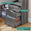 imageYITAHOME L Shaped Desk with Power Outlets 55quot Computer Desk with Drawers ampamp Bookshelf Home Office Desk with LED Lights Corner Desk with File Cabinet White ampamp OakGrey