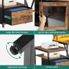 imageYITAHOME L Shaped Desk with Power Outlets 787quot Computer Desk with Drawers ampamp Bookshelf Reversible Corner Office Desk with LED Lights and Storage Shelves for Home Office Rustic Brown