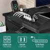 imageYITAHOME L Shaped Desk with Power Outlets ampamp File Cabinet55quot Reversible Corner Computer Desk with Drawers ampamp LED Lights LShaped Desk with 4 Glass Open Storage Shelves BlackBlack