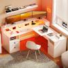 imageYITAHOME L Shaped Desk with Power Outlets ampamp LED Lights 60quot Corner Computer Desk with Drawers ampamp Lift Top Home Office Desk with Monitor Stand ampamp File Cabinet Wood Height Adjustable Desk WhiteWhite