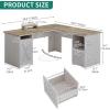 imageYITAHOME L Shaped Desk with Power Outlets ampamp LED Lights 60quot Corner Computer Desk with Drawers ampamp Lift Top Home Office Desk with Monitor Stand ampamp File Cabinet Wood Height Adjustable Desk WhiteGrey Wash