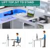 imageYITAHOME L Shaped Desk with Power Outlets ampamp LED Lights 60quot Corner Computer Desk with Drawers ampamp Lift Top Home Office Desk with Monitor Stand ampamp File Cabinet Wood Height Adjustable Desk Black ampamp BrownWarm White