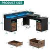 imageYITAHOME L Shaped Desk with Power Outlets ampamp LED Lights 60quot Corner Computer Desk with Drawers ampamp Lift Top Home Office Desk with Monitor Stand ampamp File Cabinet Wood Height Adjustable Desk Black ampamp BrownBlackbrown