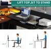 imageYITAHOME L Shaped Desk with Power Outlets ampamp LED Lights 60quot Corner Computer Desk with Drawers ampamp Lift Top Home Office Desk with Monitor Stand ampamp File Cabinet Wood Height Adjustable Desk Black ampamp BrownBlackrustic Brown
