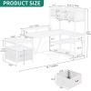 imageYITAHOME L Shaped Gaming Desk with LED Lights 787quot Computer Desk with Power Outlets Reversible Corner Gaming Desk with Drawers and Hutch for Home Office White