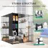 imageYITAHOME Large Cat Cage with Storage Cube DIY Indoor Catio Cats Enclosures Metal Cat Playpen with Large Hammock for 14 Kittens 4 Tiers Cat Kennel550L x 550W x 550H