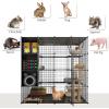 imageYITAHOME Large Cat Cage with Storage Cube DIY Indoor Catio Cats Enclosures Metal Cat Playpen with Large Hammock for 14 Kittens 4 Tiers Cat Kennel550L x 550W x 550H