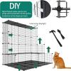 imageYITAHOME Large Cat Cage with Storage Cube DIY Indoor Catio Cats Enclosures Metal Cat Playpen with Large Hammock for 14 Kittens 4 Tiers Cat Kennel550L x 550W x 550H