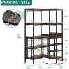 imageYITAHOME Large Corner Wine Rack 63 Corner Bar Cabinet with Power Outlet and LED Light 5Tier L Shaped Industrial Liquor Cabinets wGlass Holder Open Display Cabinet for Home BrownBrown