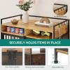 imageYITAHOME Large Dog Crate 41quot Heavy Duty Dog Kennel with 2 Drawers End Table Wooden Dog Cage Indoor Dog House Pet Crate Table with Double Doors for Large Medium Small Dogs Rustic BrownWalnut Color