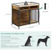 imageYITAHOME Large Dog Crate 41quot Heavy Duty Dog Kennel with 2 Drawers End Table Wooden Dog Cage Indoor Dog House Pet Crate Table with Double Doors for Large Medium Small Dogs Rustic BrownRustic Brown