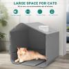 imageYITAHOME Large Enclosed Cat Litter Box with Cushion AntiSplash Closed Litter Boxes with Litter Scoop Front Entry Top Exit Door Easy to Install and CleanGray