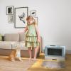 imageYITAHOME Large Enclosed Cat Litter Box with Cushion AntiSplash Closed Litter Boxes with Litter Scoop Front Entry Top Exit Door Easy to Install and CleanBlue