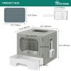 imageYITAHOME Large Enclosed Cat Litter Box with Cushion AntiSplash Closed Litter Boxes with Litter Scoop Front Entry Top Exit Door Easy to Install and CleanGray