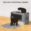 imageYITAHOME Large Enclosed Cat Litter Box with Cushion AntiSplash Closed Litter Boxes with Litter Scoop Front Entry Top Exit Door Easy to Install and CleanGray
