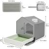 imageYITAHOME Large Enclosed Cat Litter Box with Cushion AntiSplash Closed Litter Boxes with Litter Scoop Front Entry Top Exit Door Easy to Install and CleanGray