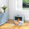 imageYITAHOME Large Enclosed Cat Litter Box with Cushion AntiSplash Closed Litter Boxes with Litter Scoop Front Entry Top Exit Door Easy to Install and CleanBlue