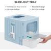 imageYITAHOME Large Enclosed Cat Litter Box with Cushion AntiSplash Closed Litter Boxes with Litter Scoop Front Entry Top Exit Door Easy to Install and CleanBlue