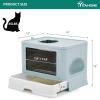 imageYITAHOME Large Enclosed Cat Litter Box with Cushion AntiSplash Closed Litter Boxes with Litter Scoop Front Entry Top Exit Door Easy to Install and CleanBlue