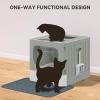 imageYITAHOME Large Enclosed Cat Litter Box with Cushion AntiSplash Closed Litter Boxes with Litter Scoop Front Entry Top Exit Door Easy to Install and CleanGray