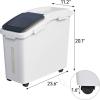 imageYITAHOME Large Ingredient Storage Bin Commercial Rice Container With Wheels Scoop Lid and Scale  Bulk Flour Bin for KitchenWhite