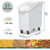 imageYITAHOME Large Ingredient Storage Bin Commercial Rice Container With Wheels Scoop Lid and Scale  Bulk Flour Bin for KitchenWhite