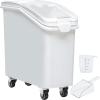 imageYITAHOME Large Ingredient Storage Bin Commercial Rice Container With Wheels Scoop Lid and Scale  Bulk Flour Bin for KitchenWhite