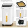 imageYITAHOME Large Ingredient Storage Bin Commercial Rice Container With Wheels Scoop Lid and Scale  Bulk Flour Bin for KitchenWhite