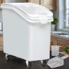 imageYITAHOME Large Ingredient Storage Bin Commercial Rice Container With Wheels Scoop Lid and Scale  Bulk Flour Bin for KitchenWhite