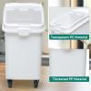 imageYITAHOME Large Ingredient Storage Bin Commercial Rice Container With Wheels Scoop Lid and Scale  Bulk Flour Bin for KitchenWhite