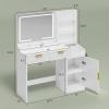imageYITAHOME Large Makeup Vanity Desk with Mirror and Lights Fluted Vanity Table with 2 Drawers ampamp Adjustable Shelves Makeup Mirror in 3 Modes Lighting Dressing Table Set wCharging Station WhiteWhite