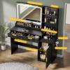 imageYITAHOME Large Makeup Vanity Desk with Mirror and Lights Fluted Vanity Table with 2 Drawers ampamp Adjustable Shelves Makeup Mirror in 3 Modes Lighting Dressing Table Set wCharging Station WhiteBlack