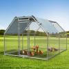 imageYITAHOME Large Metal Chicken Coop Walkin Poultry Cage Hen Run House Duck House Cage Coop with Waterproof and AntiUltraviolet Cover for Outdoor Back Yard Farm Use125L x 92W x 62H125x92x62