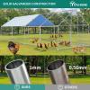 imageYITAHOME Large Metal Chicken Coop Walkin Poultry Cage Hen Run House Duck House Cage Coop with Waterproof and AntiUltraviolet Cover for Outdoor Back Yard Farm Use125L x 92W x 62H262x98x64