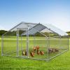 imageYITAHOME Large Metal Chicken Coop Walkin Poultry Cage Hen Run House Duck House Cage Coop with Waterproof and AntiUltraviolet Cover for Outdoor Back Yard Farm Use125L x 92W x 62H131x98x64