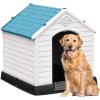 imageYITAHOME Large Plastic Dog House Outdoor Indoor Doghouse Puppy Shelter Water Resistant Easy Assembly Sturdy Dog Kennel with Air Vents and Elevated FloorBlue