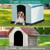 imageYITAHOME Large Plastic Dog House Outdoor Indoor Doghouse Puppy Shelter Water Resistant Easy Assembly Sturdy Dog Kennel with Air Vents and Elevated FloorBlue