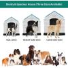 imageYITAHOME Large Plastic Dog House Outdoor Indoor Doghouse Puppy Shelter Water Resistant Easy Assembly Sturdy Dog Kennel with Air Vents and Elevated FloorBlue