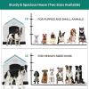 imageYITAHOME Large Plastic Dog House Outdoor Indoor Doghouse Puppy Shelter Water Resistant Easy Assembly Sturdy Dog Kennel with Air Vents and Elevated FloorBlue