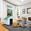 imageYITAHOME Large Plastic Dog House Outdoor Indoor Doghouse Puppy Shelter Water Resistant Easy Assembly Sturdy Dog Kennel with Air Vents and Elevated FloorGreen