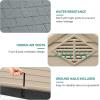 imageYITAHOME Large Plastic Dog House Outdoor Indoor Doghouse Puppy Shelter Water Resistant Easy Assembly Sturdy Dog Kennel with Air Vents and Elevated FloorGrayBrown