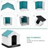 imageYITAHOME Large Plastic Dog House Outdoor Indoor Doghouse Puppy Shelter Water Resistant Easy Assembly Sturdy Dog Kennel with Air Vents and Elevated FloorBlue