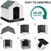 imageYITAHOME Large Plastic Dog House Outdoor Indoor Doghouse Puppy Shelter Water Resistant Easy Assembly Sturdy Dog Kennel with Air Vents and Elevated FloorGray