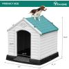 imageYITAHOME Large Plastic Dog House Outdoor Indoor Doghouse Puppy Shelter Water Resistant Easy Assembly Sturdy Dog Kennel with Air Vents and Elevated FloorBlue