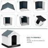 imageYITAHOME Large Plastic Dog House Outdoor Indoor Doghouse Puppy Shelter Water Resistant Easy Assembly Sturdy Dog Kennel with Air Vents and Elevated FloorGrayWhite