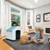 imageYITAHOME Large Plastic Dog House Outdoor Indoor Doghouse Puppy Shelter Water Resistant Easy Assembly Sturdy Dog Kennel with Air Vents and Elevated FloorBlue