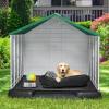 imageYITAHOME Large Plastic Dog House Outdoor Indoor Doghouse Puppy Shelter Water Resistant Easy Assembly Sturdy Dog Kennel with Air Vents and Elevated FloorGreen