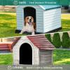imageYITAHOME Large Plastic Dog House Outdoor Indoor Doghouse Puppy Shelter Water Resistant Easy Assembly Sturdy Dog Kennel with Air Vents and Elevated FloorBlue