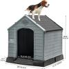 imageYITAHOME Large Plastic Dog House Outdoor Indoor Doghouse Puppy Shelter Water Resistant Easy Assembly Sturdy Dog Kennel with Air Vents and Elevated FloorBlackGray